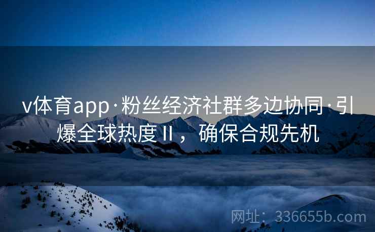 v体育app·粉丝经济社群多边协同·引爆全球热度Ⅱ,确保合规先机 v体育app·粉丝经济社群多边协同·引爆全球热度Ⅱ,确保合规先机
