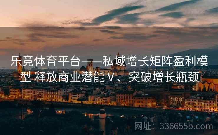 乐竞体育平台——私域增长矩阵盈利模型 释放商业潜能Ⅴ、突破增长瓶颈 乐竞体育平台——私域增长矩阵盈利模型 释放商业潜能Ⅴ、突破增长瓶颈